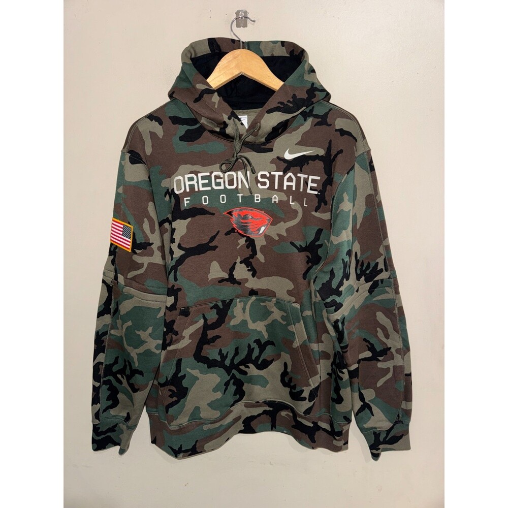 Men L Nike Oregon State Beavers Football Team Issued PE Salute To Service Hoodie